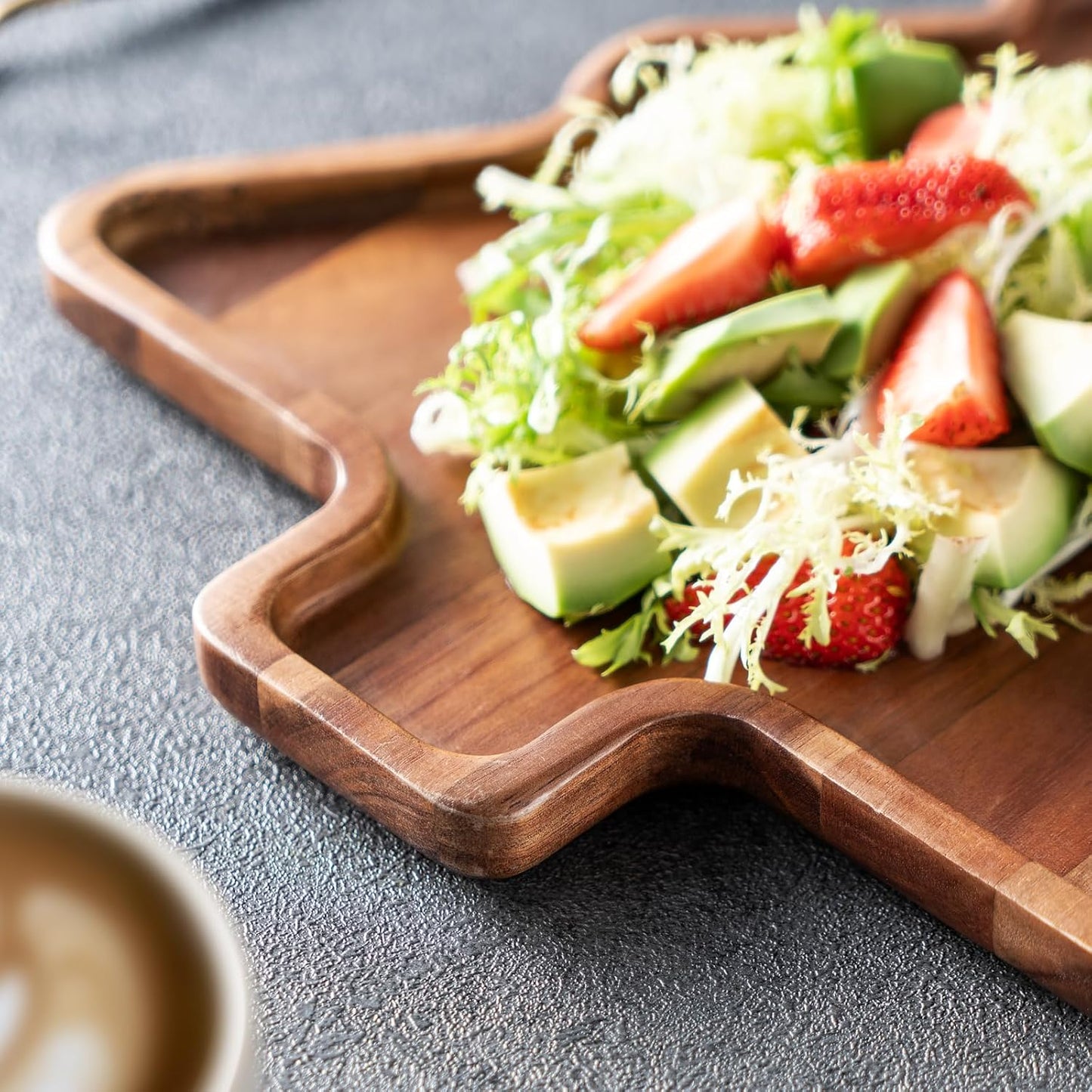 Wooden Serving Tray - Decorative Serving Platters and Trays Set of 2 Christmas Tree Shape Wood Platters for Entertaining, Breakfast, Coffee Table, Home Decor