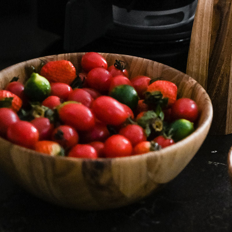 Max 50% off - Teak Wood Natural Grain Bowl Serving Bowl for Fruit Salad, Single Bowl