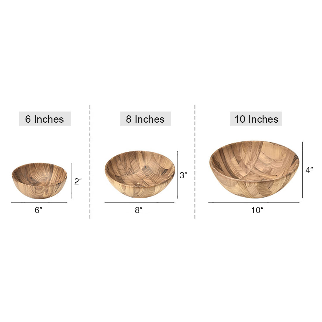 Max 50% off - Teak Wood Natural Grain Bowl Serving Bowl for Fruit Salad, Single Bowl
