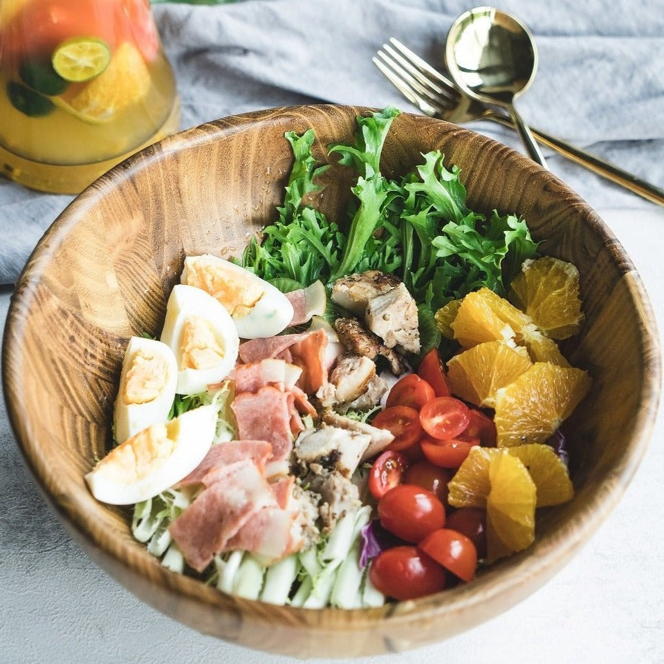 Max 50% off - Teak Wood Natural Grain Bowl Serving Bowl for Fruit Salad, Single Bowl