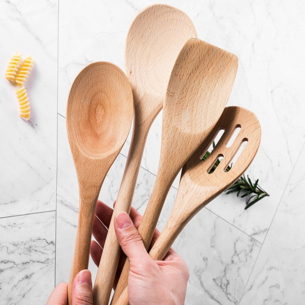 LAYBROY Wooden Spoons For Cooking, Wooden spatulas, Nonstick