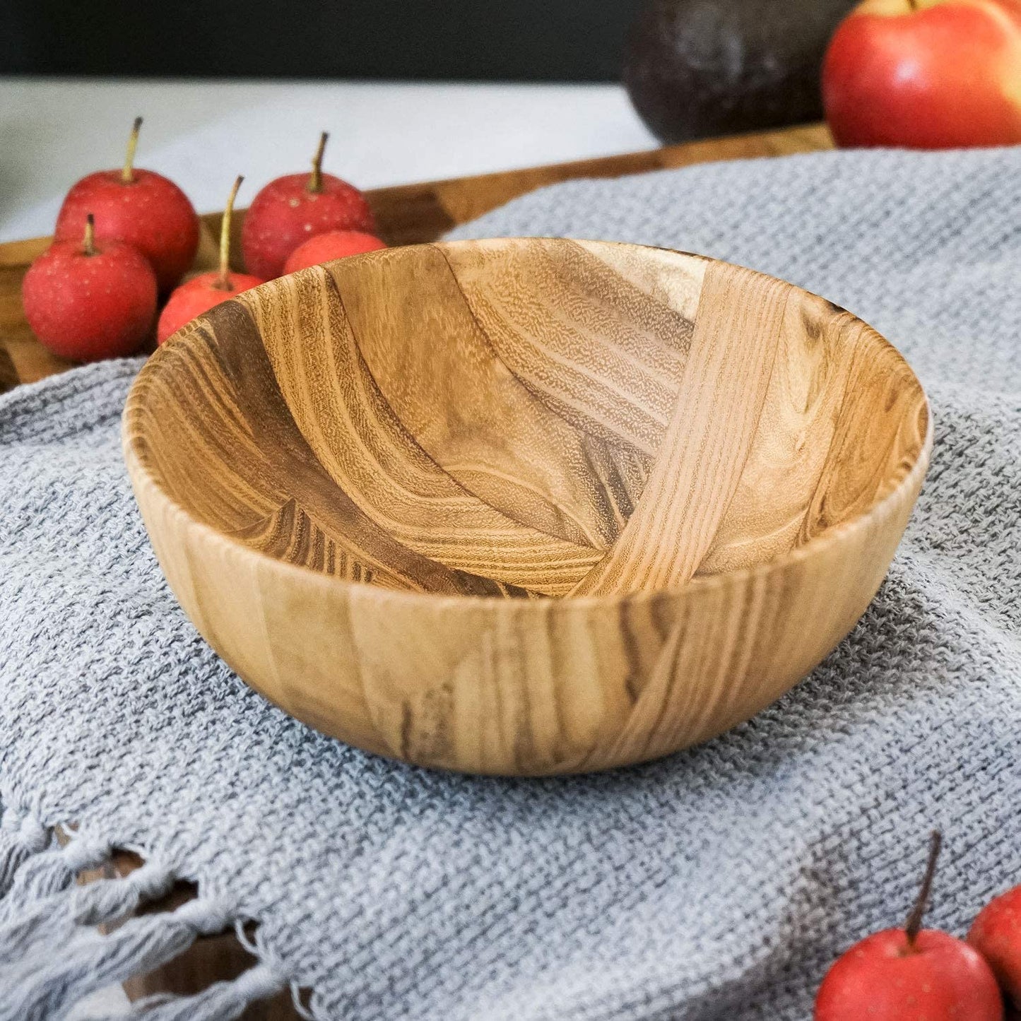 Max 50% off - Teak Wood Natural Grain Bowl Serving Bowl for Fruit Salad, Single Bowl