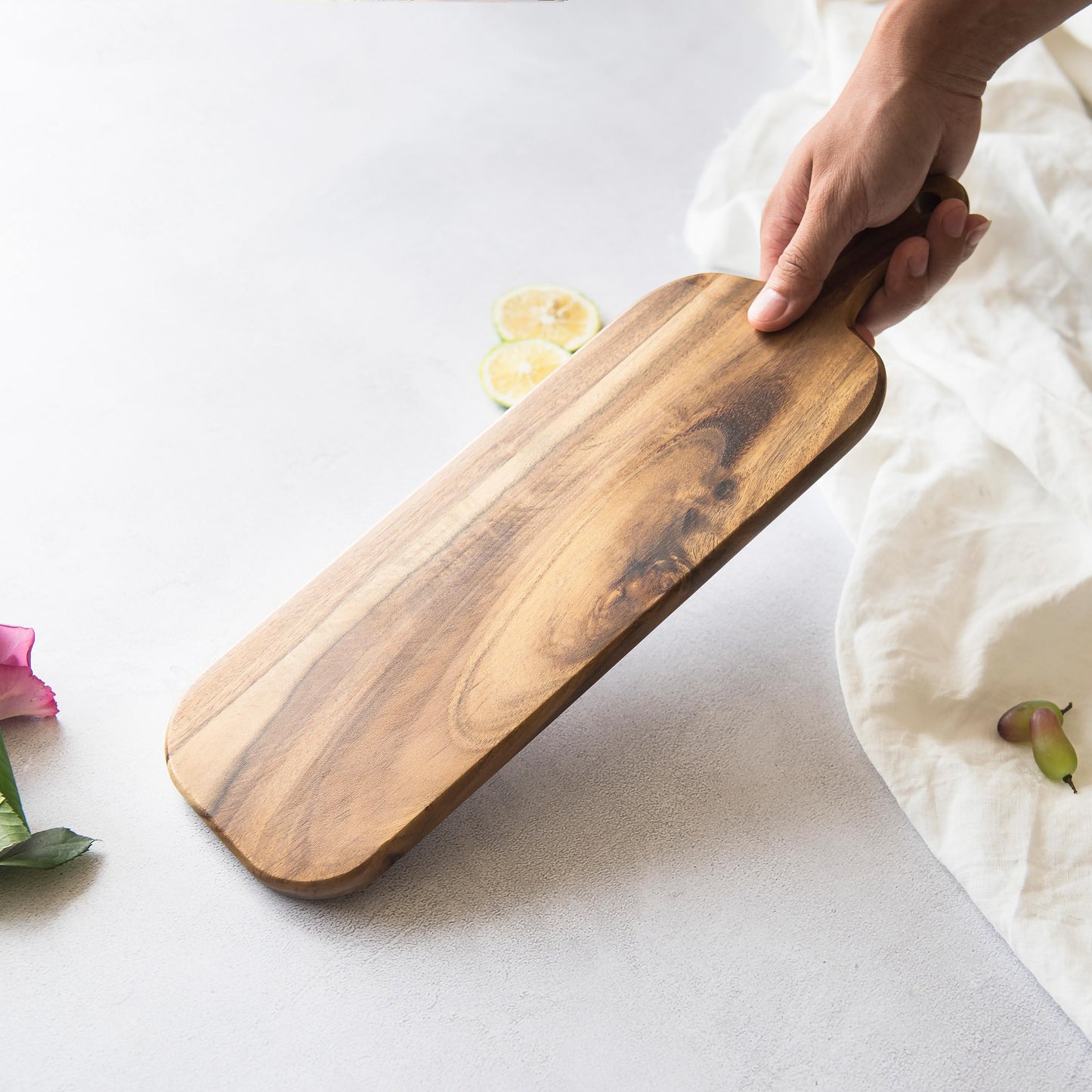 Long Wooden Charcuterie Board Paddle Cheese Board Serving Board 16' x 4.7' Inch