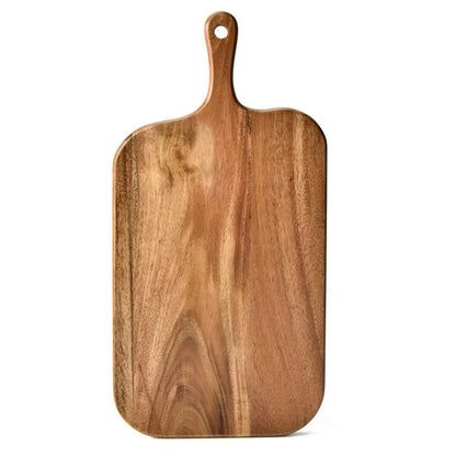 BILL.F Acacia Wood Cutting Board with Handle Wooden Charcuterie Board Paddle Cheese Board Serving Boards for Kitchen Meat, Pizza,Cheese, Bread, Vegetables &Fruits