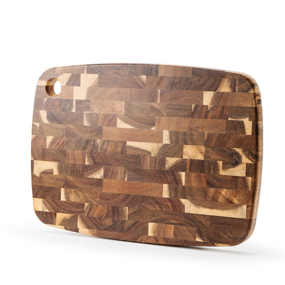 Wood Cutting Board Butcher Block, Wooden Chopping Board Handles Meat Cheese Charcuterie Board, Ideal for Chopping, Slicing, and Dicing 15.7 x 11 Inch