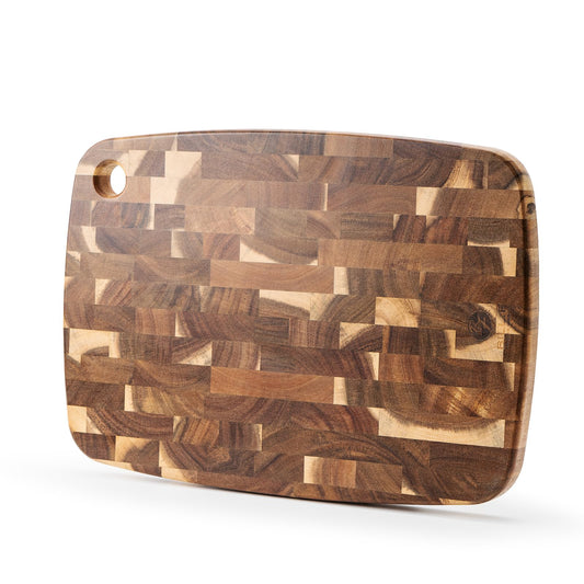 Wood Cutting Board Butcher Block, Wooden Chopping Board Handles Meat Cheese Charcuterie Board, Ideal for Chopping, Slicing, and Dicing 15.7 x 11 Inch