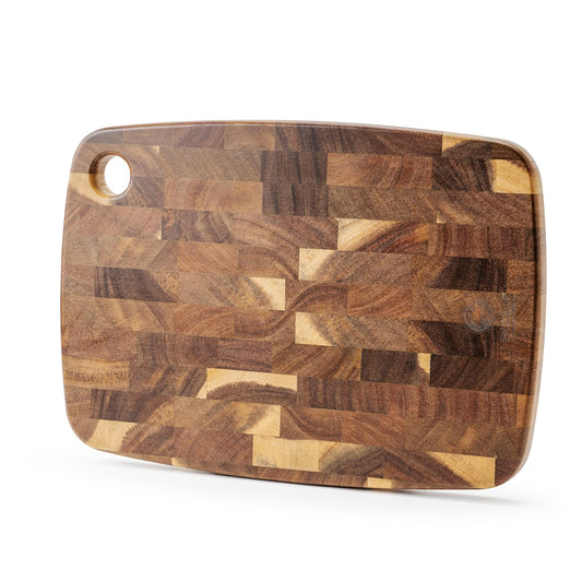 Wood Cutting Board Butcher Block, Wooden Chopping Board Handles Meat Cheese Charcuterie Board, Ideal for Chopping, Slicing, and Dicing 14 x 9 Inch