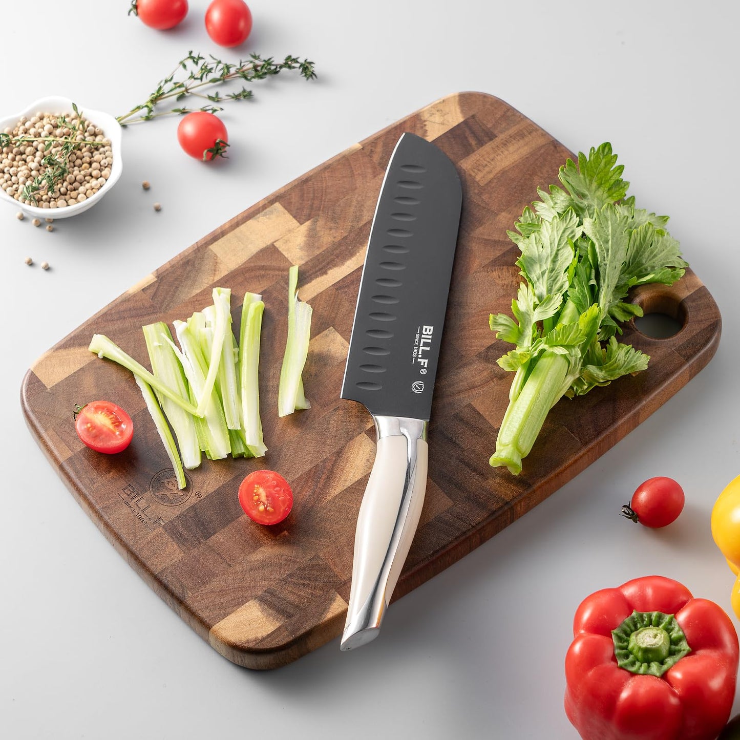Wood Cutting Board Butcher Block, Wooden Chopping Board Handles Meat Cheese Charcuterie Board, Ideal for Chopping, Slicing, and Dicing 14 x 9 Inch