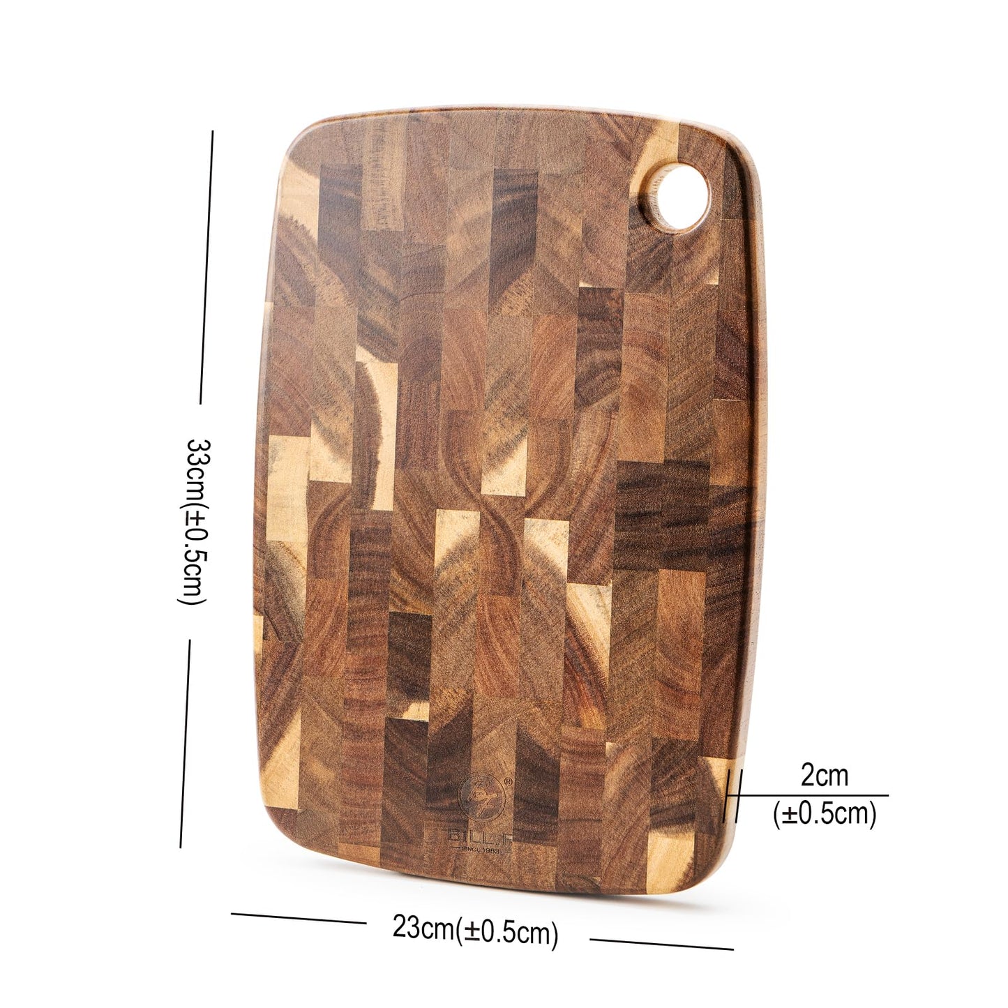 Wood Cutting Board Butcher Block, Wooden Chopping Board Handles Meat Cheese Charcuterie Board, Ideal for Chopping, Slicing, and Dicing 14 x 9 Inch
