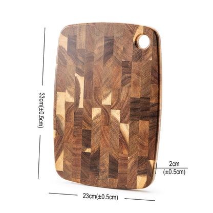 Wood Cutting Board Butcher Block, Wooden Chopping Board Handles Meat Cheese Charcuterie Board, Ideal for Chopping, Slicing, and Dicing 14 x 9 Inch