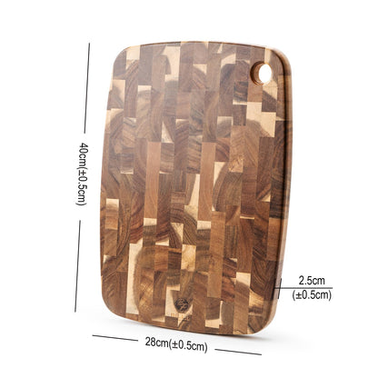 Wood Cutting Board Butcher Block, Wooden Chopping Board Handles Meat Cheese Charcuterie Board, Ideal for Chopping, Slicing, and Dicing 15.7 x 11 Inch