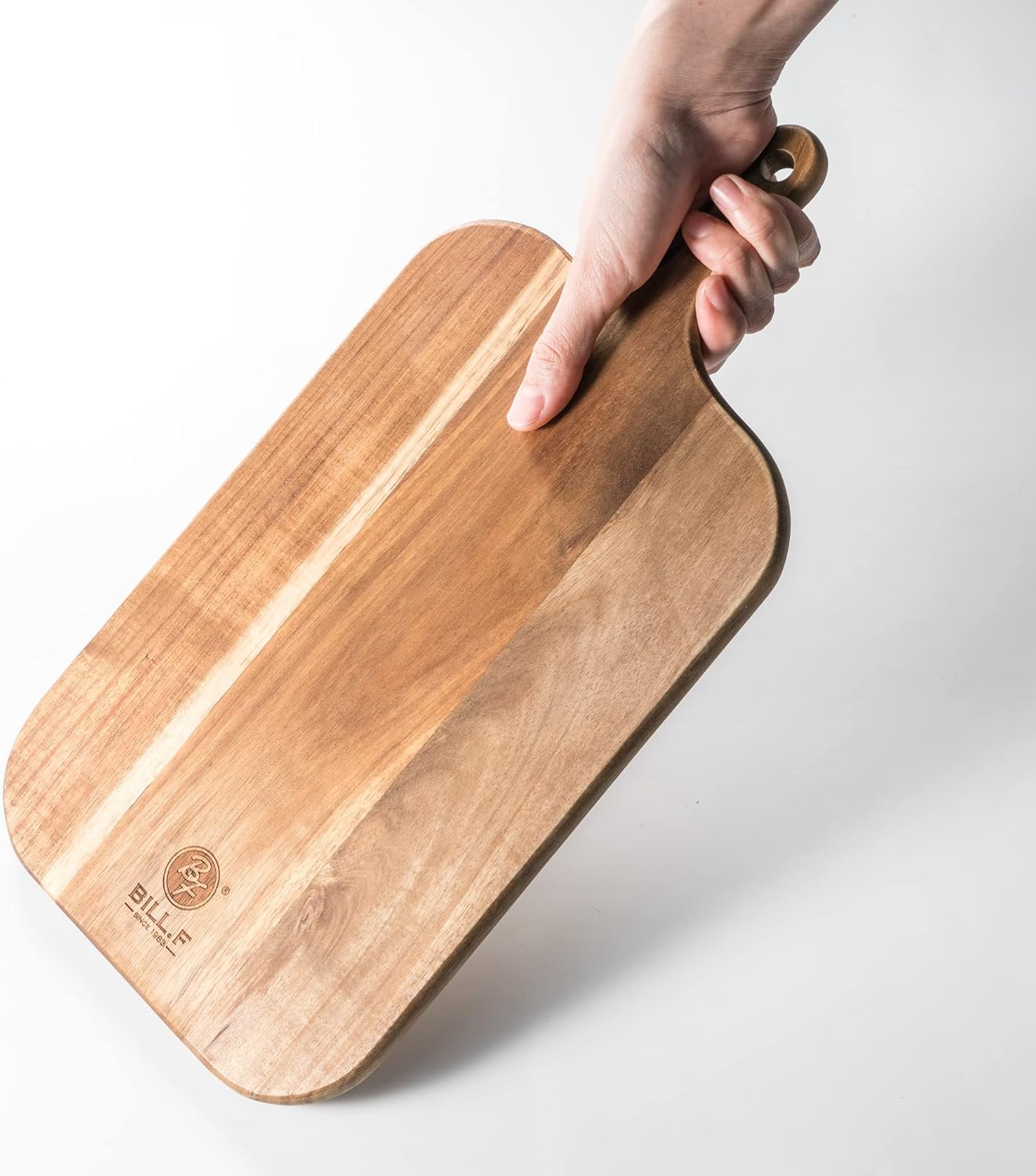 BILL.F Wood Cutting Board for Kitchen Set of 2 Cutting Board Wood with Handle for Meat,Cheese Board,Vegetables, Bread,Charcuterie - Decorative Wooden Serving Board for Kitchen and Dining Room