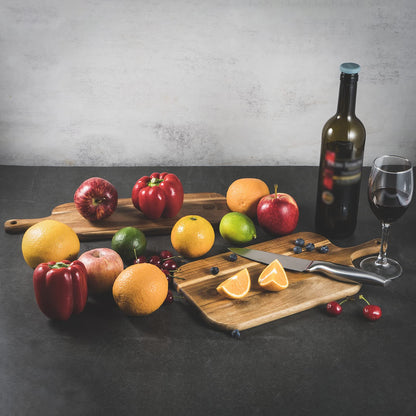 BILL.F Acacia Wood Cutting Board with Handle Wooden Charcuterie Board Paddle Cheese Board Serving Boards for Kitchen Meat, Pizza,Cheese, Bread, Vegetables &Fruits