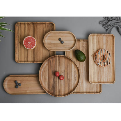 Max 50% off - Rectangular Wooden Tray Cheese Plates Teak Platter for Food Party