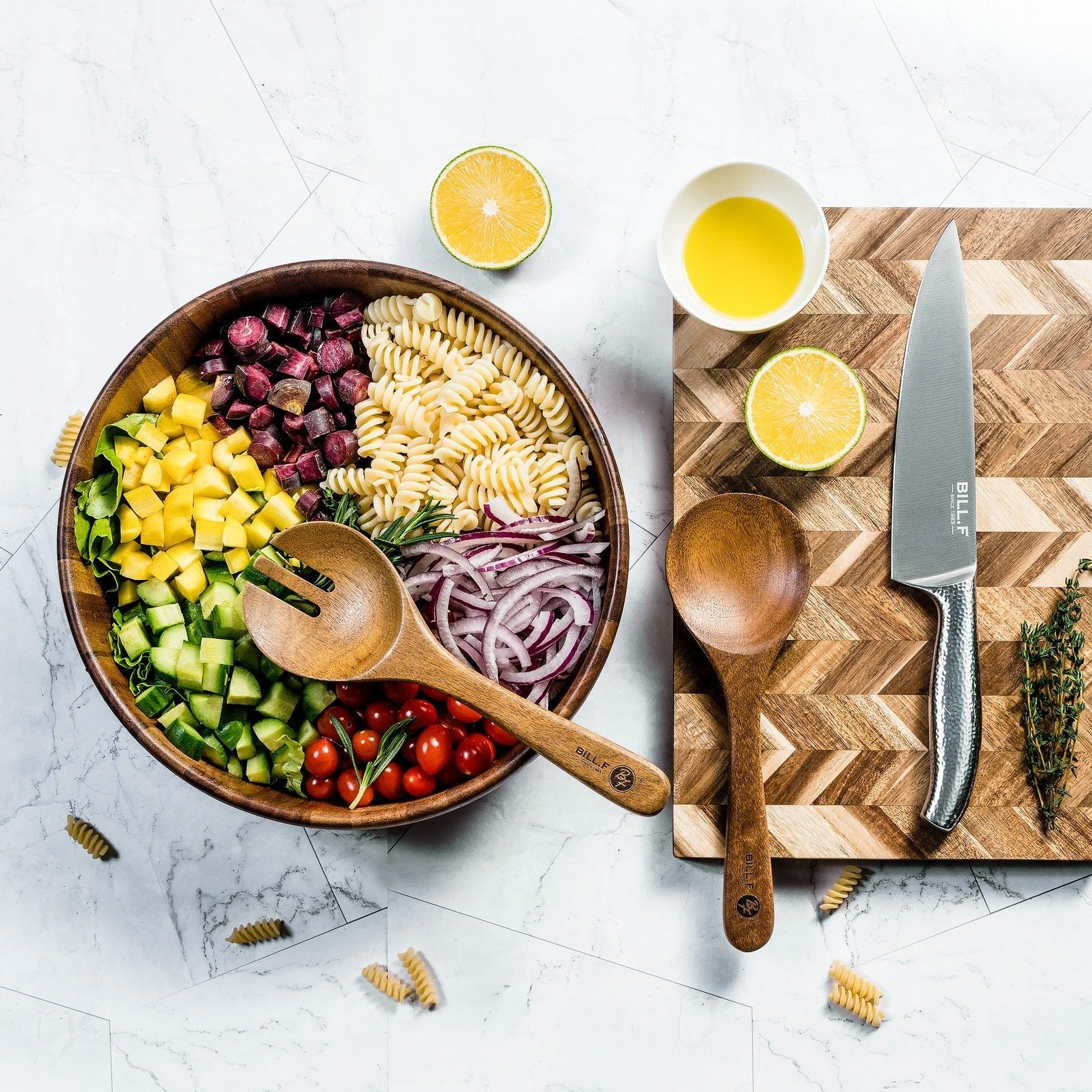 3 Piece Acacia Wooden Salad Serving Bowl Set