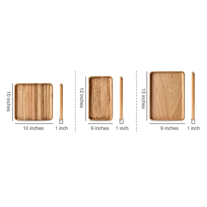 Max 50% off - Rectangular Wooden Tray Cheese Plates Teak Platter for Food Party