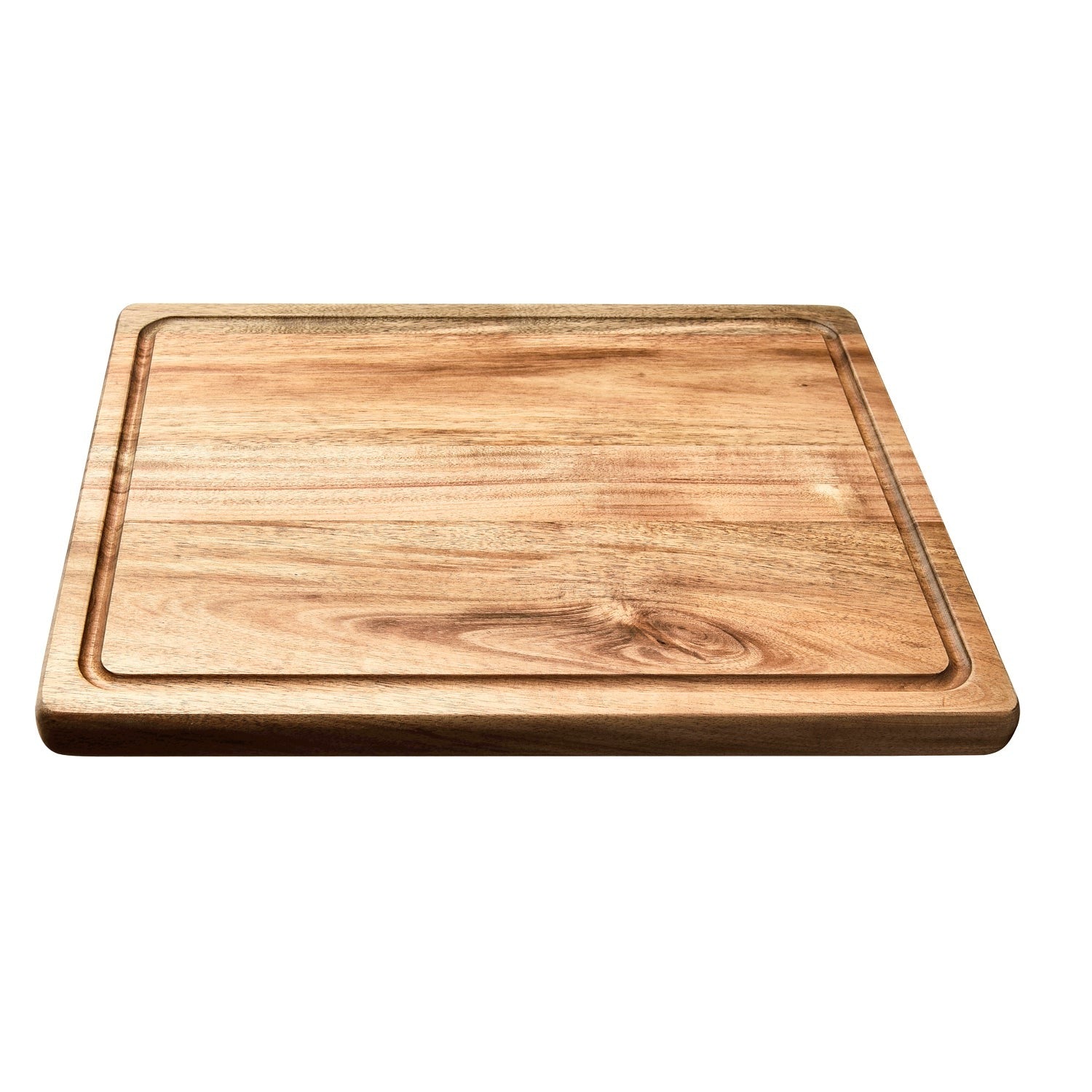 Rush To Sky Large Thick Acacia Wood Cutting Board for Kitchen, With 4 Built- in Compartments and Juice Grooves, Chopping Board with Handle, BPA Free 