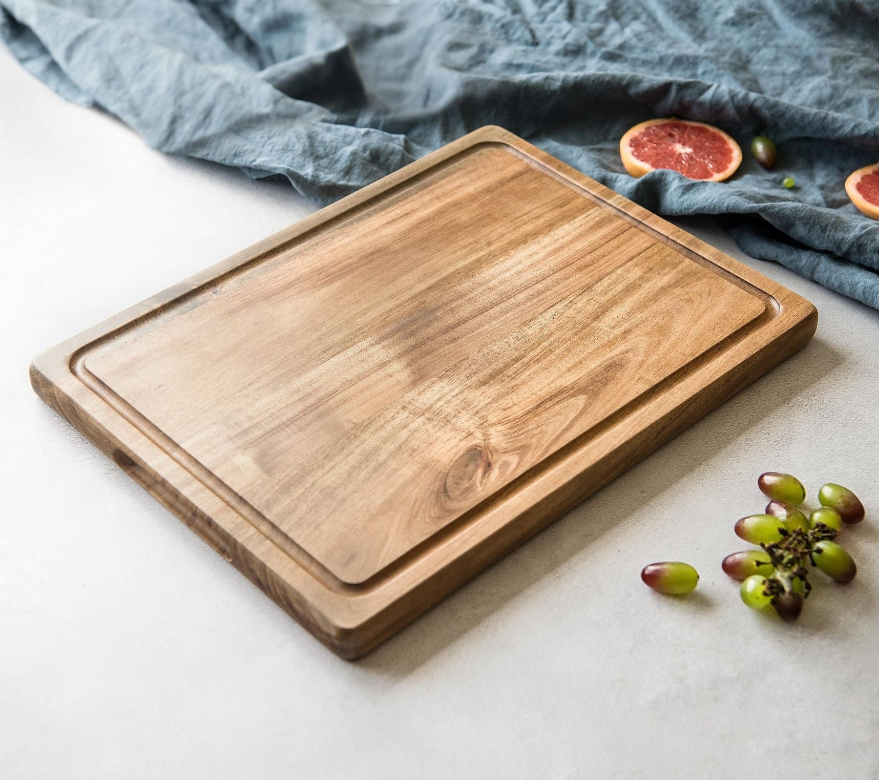 Cibeat Acacia Wood Cutting Board for Kitchen Large Thick Chopping Board  with Juice Groove-20x15 x 1.5 