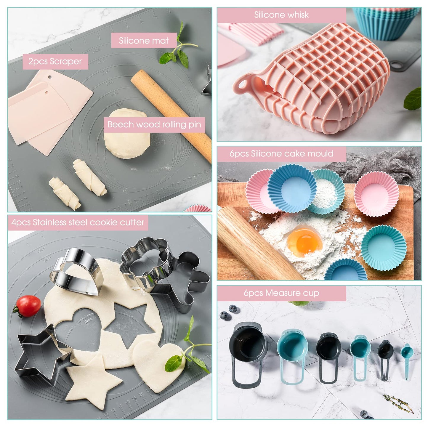 Max 50% off - 36 PCS Baking Utensils Set Baking Set for Kids Teens Adult Beginner