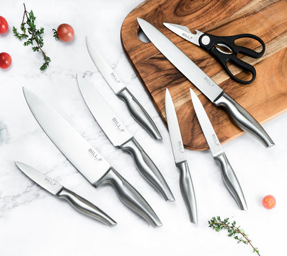 BILL.F 16 Pieces Kitchen Knife Sets with Block