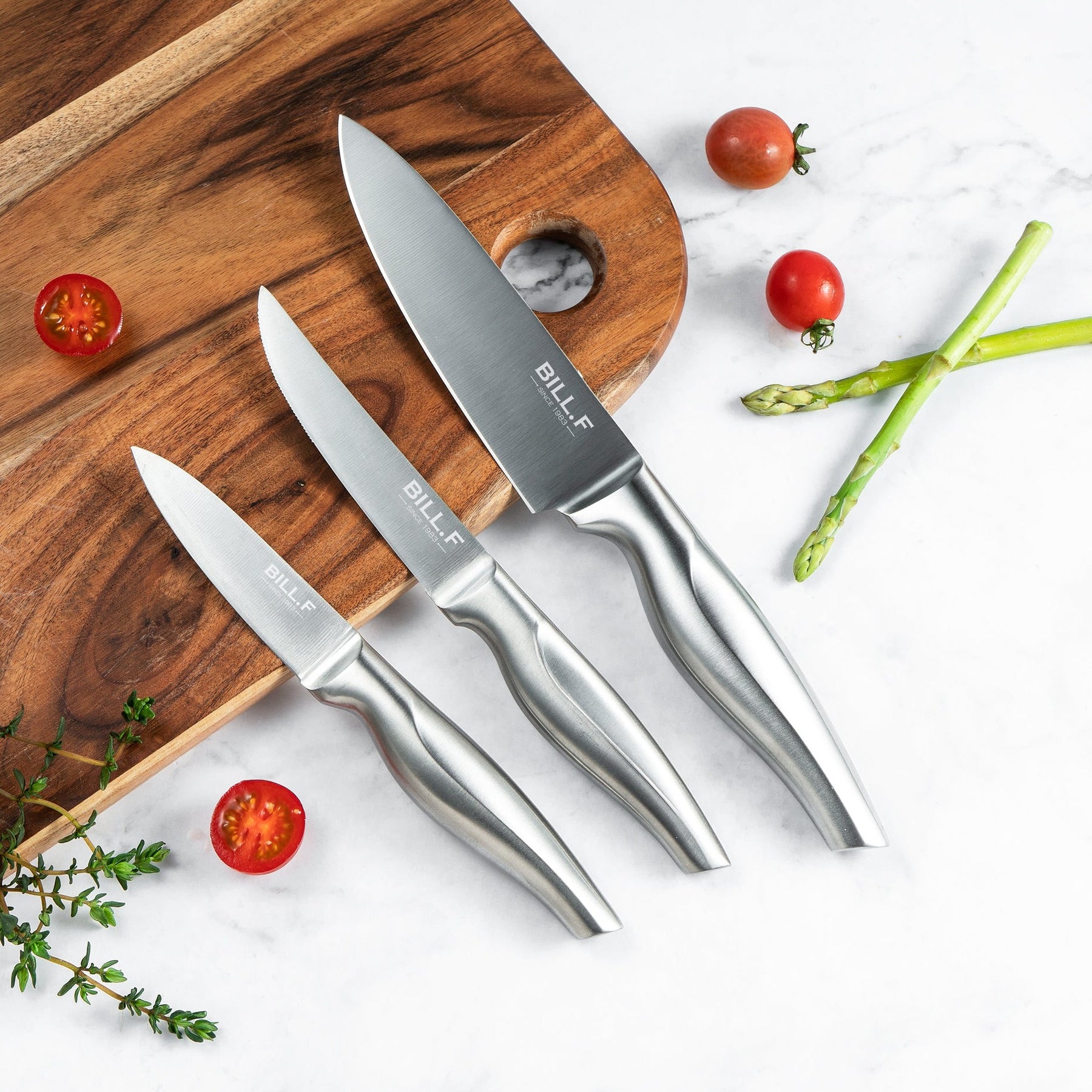 Bill.F® 16-pc German Stainless Steel Cutlery Block Set Kitchen Knife Set  with Built-in Knife Sharpener – BillF
