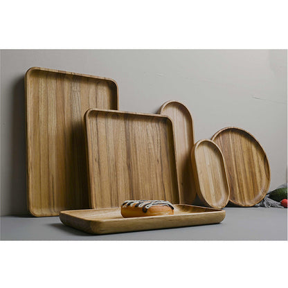 Max 50% off - Rectangular Wooden Tray Cheese Plates Teak Platter for Food Party