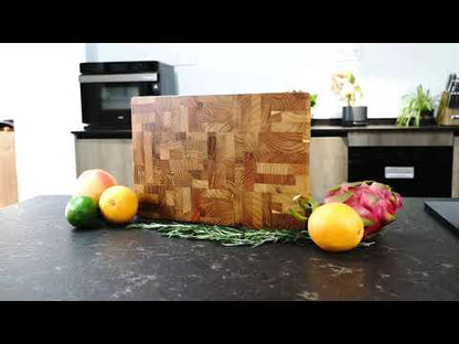 Wood Cutting Board End Grain Chopping Butcher Block for Kitchen