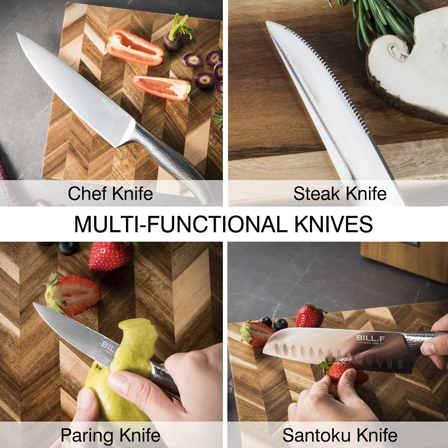 14 Pieces Kitchen Knife Set Stainless Steel Professional Chef Knives